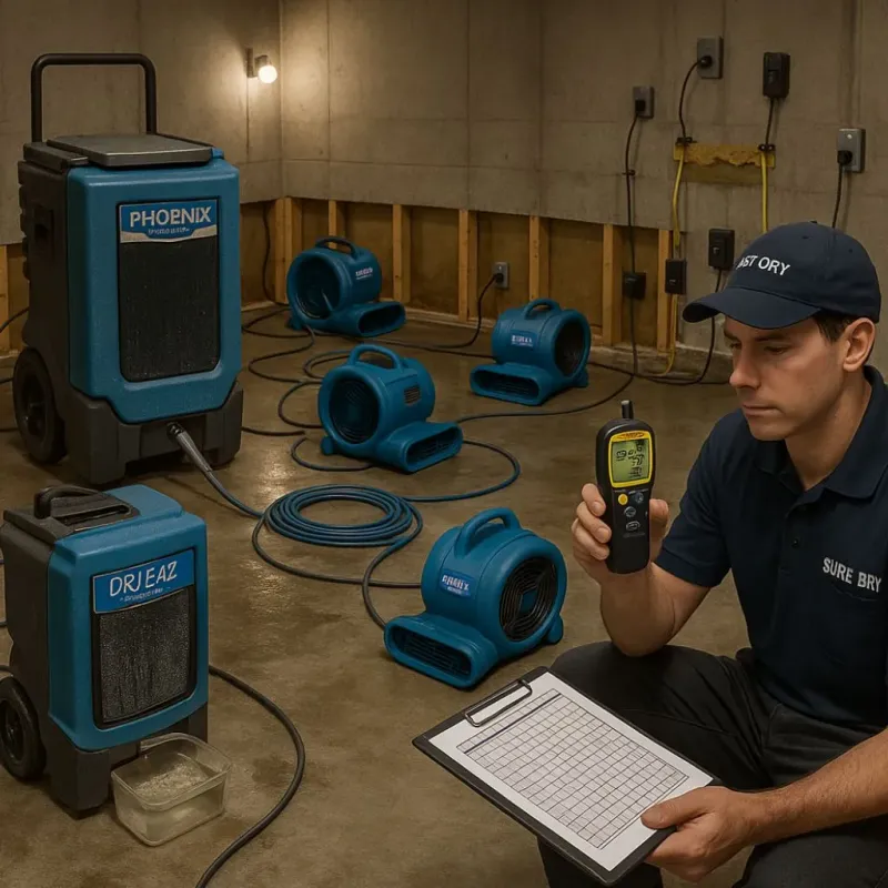 Structural Drying and Dehumidification process in New Philadelphia, OH